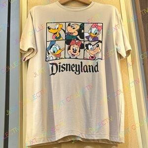 NWT Disneyland Mickey & Friends Cream Beige Graphic Shirt